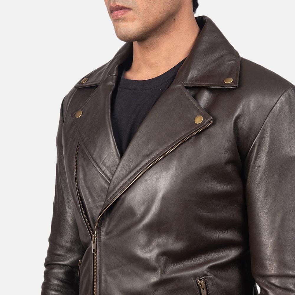 Men's Noah Black Leather Biker Jacket