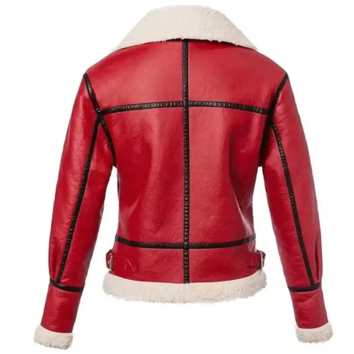 Women's Motorcycle Asymmetrical Quilted Red and Black Leather Jacket -  Jackets Masters